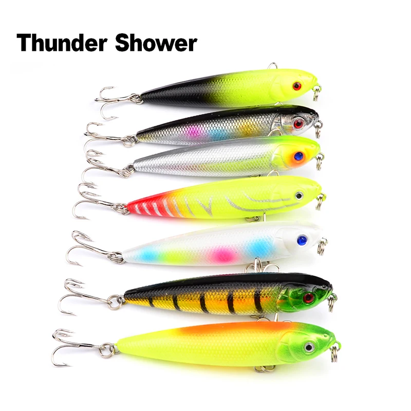 Thundershower 7 шт. плавающий карандаш рыболовные приманки 8 см 6 г верхняя вода