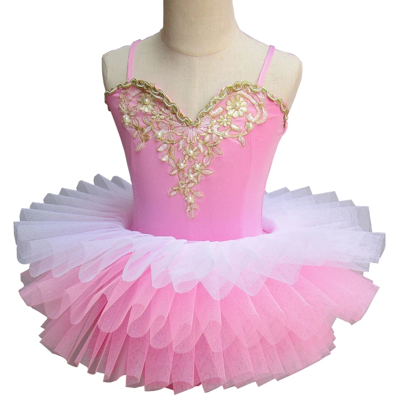 

Children Ballerine Costume Pink Professional Ballet Tutu Fluffy Skirt Ballet Clothes For Kids Girl Stage Ballet Wear