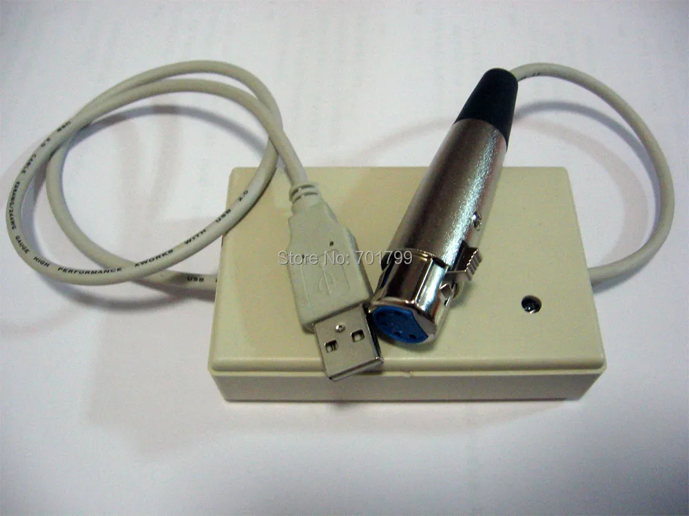 Интерфейс USB DMX (1 выход портов через 5 pin XLR разъемы) работает по (FreeStyler DMXcontrol PC Dimmer QLC
