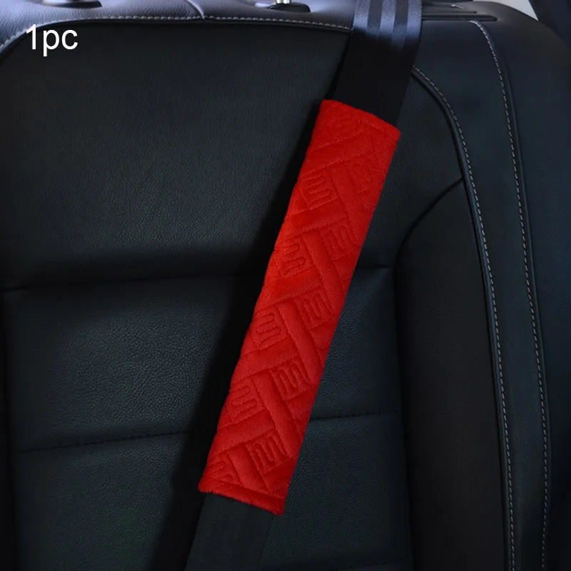 Red 1pc Автомобильные аксессуары, автомобильный ремень безопасности, Детский плюшевый ремень безопасности для защиты плеча, накладка на ремень безопасности, чехлы на ремни безопасности, подушка - Название цвета: Red 1pc