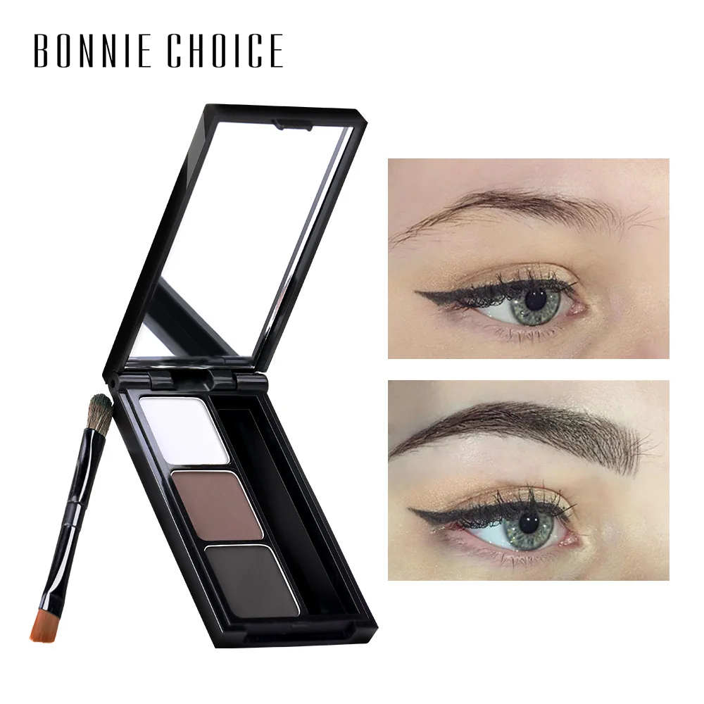 BONNIE CHOICE 2 Color Eyebrow Enhancer Pro Makeup Eyebrows powder Long-lasting Waterproof With Brush Mirror Cosmetic Kits | Красота и