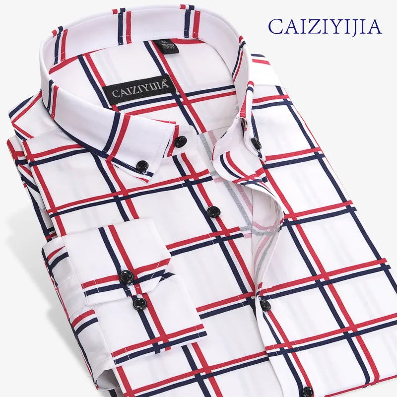 Новинка 2017 мужчин &quots футболка с длинными рукавами рубашка в клетку Весна и осень