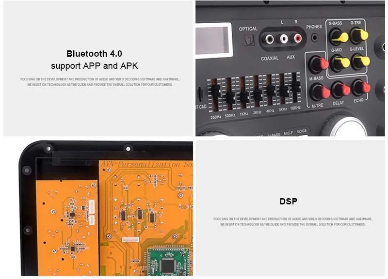 Lusya без потерь DSP Bluetooth MP3 декодер доска караоке предусилитель микшер эквалайзер без потерь волокно коаксиальный эквалайзер для усилителя T0113