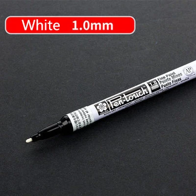 White 1mm 1 шт. Sakura водонепроницаемый жирный маркер с перманентной краской ручка для подписи шина CD стекло художественная картина в стиле комикса школьные канцелярские принадлежности - Цвет: White 1mm