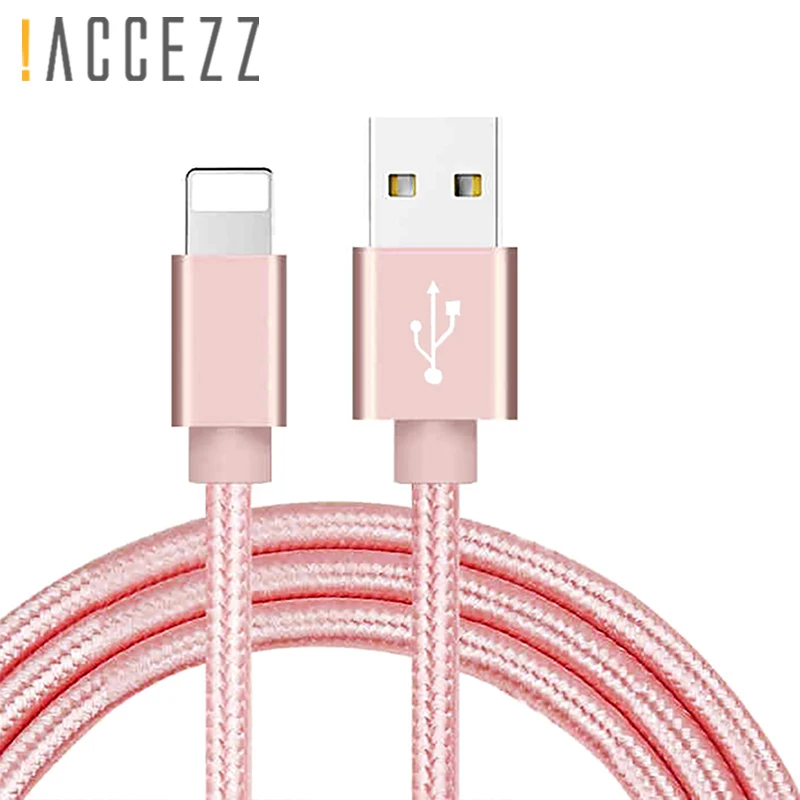 ! Зарядный usb кабель ACCEZZ для Iphone X XS MAX XR 8 7 6s 6Plus нейлоновый быстрой зарядки Ipad