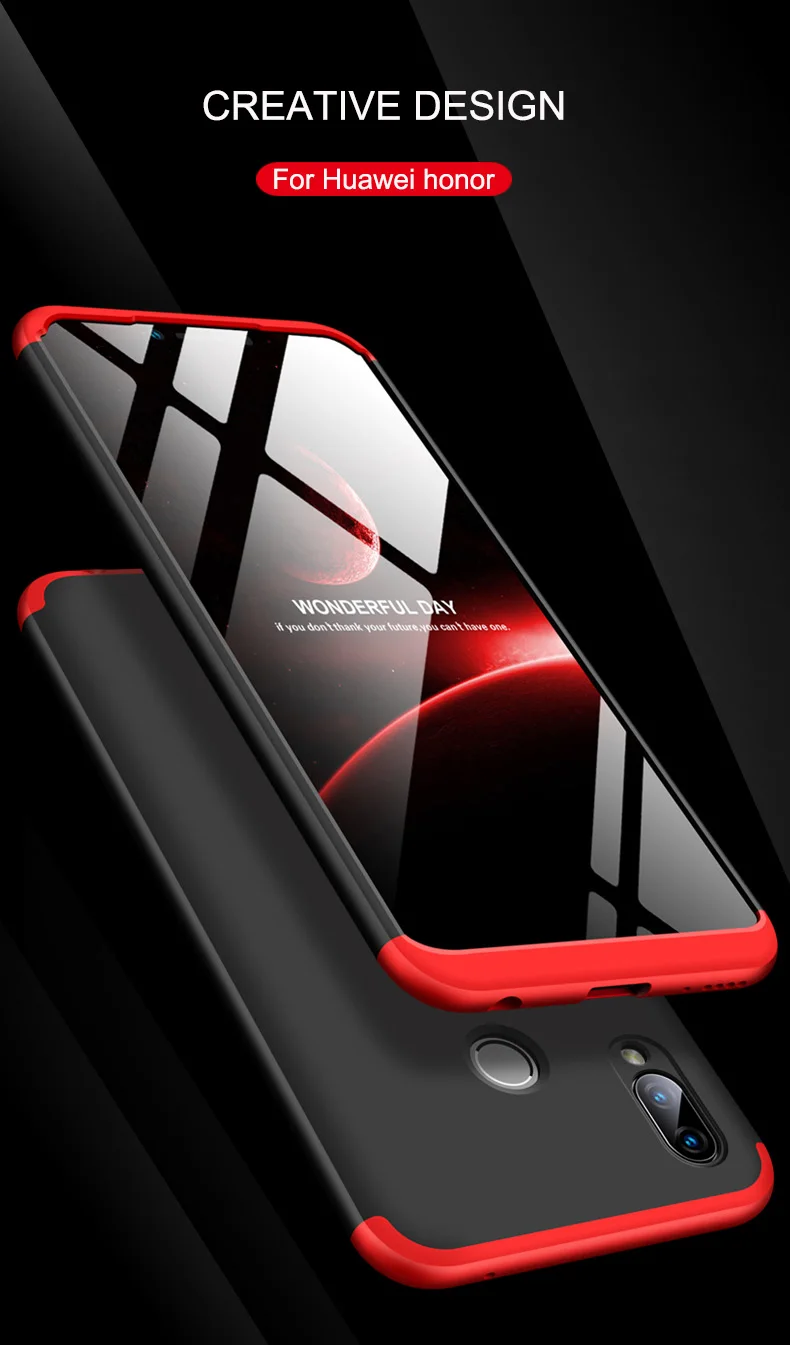 Case for Huawei Honor Play Case 6.3 inch Full-body Protection Hard Case 3-in-1 Design Matte for Honor play Cover Coque
