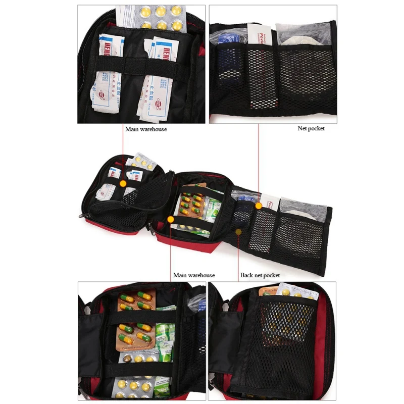 Travel Survival Kit Empty Bag Durable ortable Camping First Aid Kit Emergency Medicine Bag Waterproof Car Kits Bag Outdoor