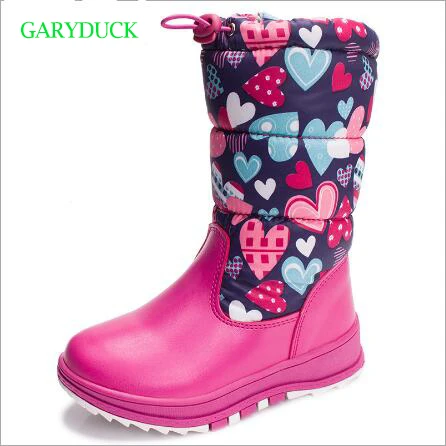 Winter new children's shoes Russian anti-skid warm snow boots fashion print girls | Мать и ребенок