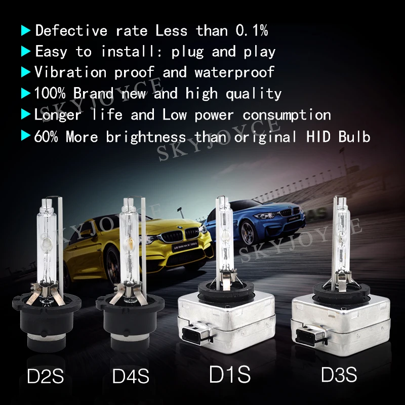 SKYJOYCE Оригинальная лампа 1 пара 12 в перем. Тока 35 Вт D1S D1R D2S D2R D3S D3R D4S D4R HID 3000K 4300K 5000K
