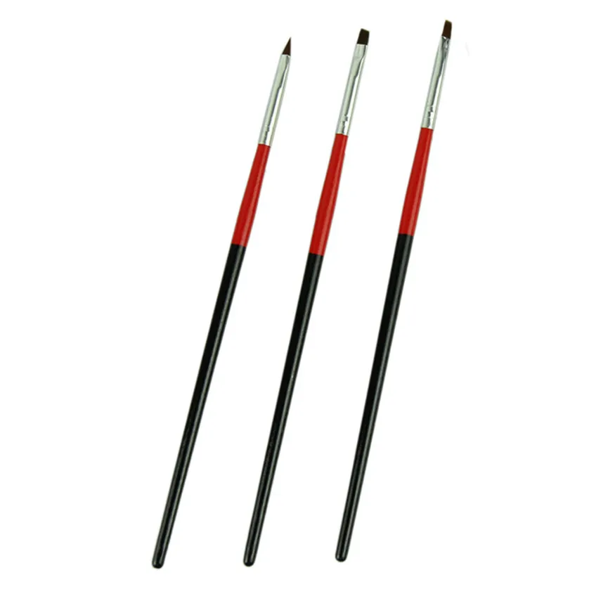 3 шт./компл. набор кистей для дизайна ногтей инструменты ручка накладных Гель-лак