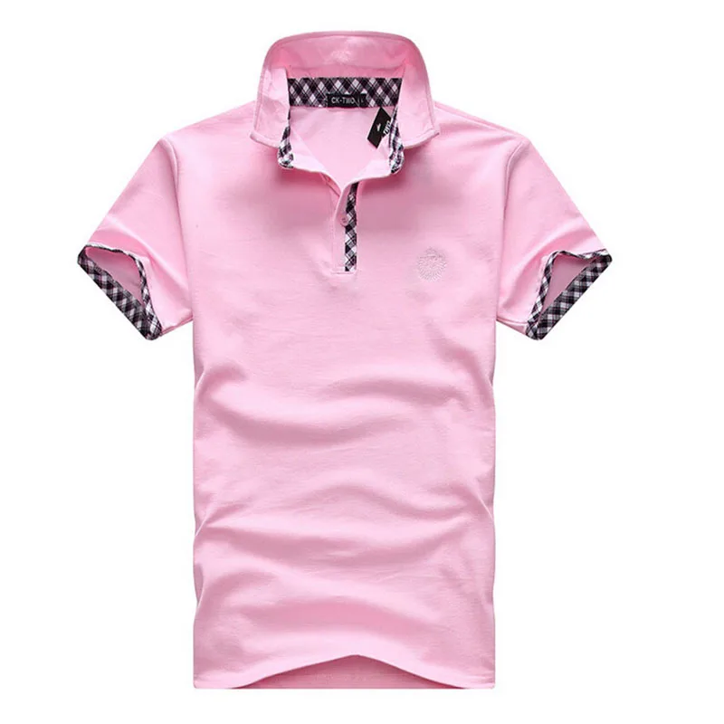 PL103 Pink Мужские рубашки поло с коротким рукавом, мужские брендовые рубашки поло с коротким рукавом, деловые мужские рубашки поло, мужские рубашки поло PO103 - Color: PL103 Pink
