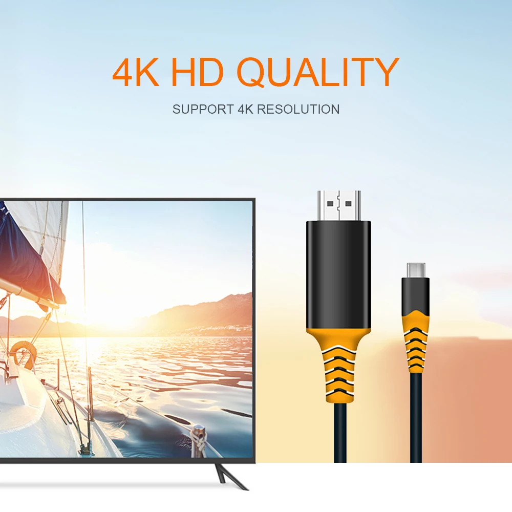 2 м тип-c USB-C конвертировать 4 к HDMI HDTV адаптер кабель Plug and Play дизайн для samsung huawei htc LG microsoft конверсионная линия