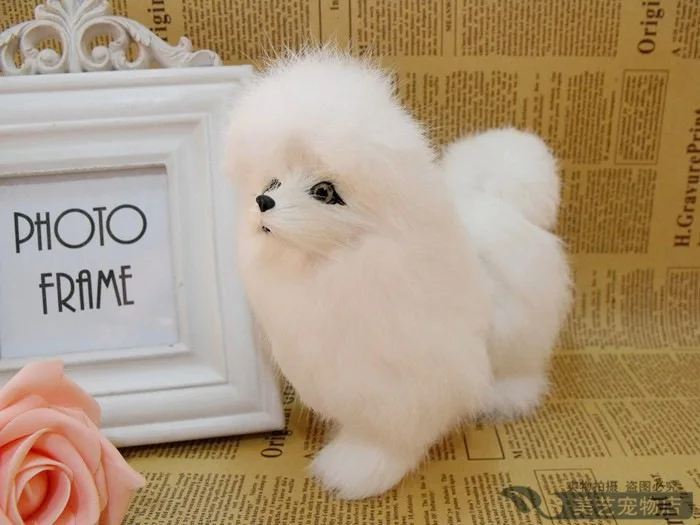 

Simulation poodle polyethylene&furs poodle model funny gift about 18cmx9cmx16cm