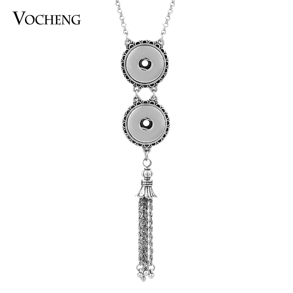 

10pcs/lot 18mm Vocheng Snap Button Charms Necklace Custom Tassel Pendant Sweater Chain NN-315*10 Free Shipping