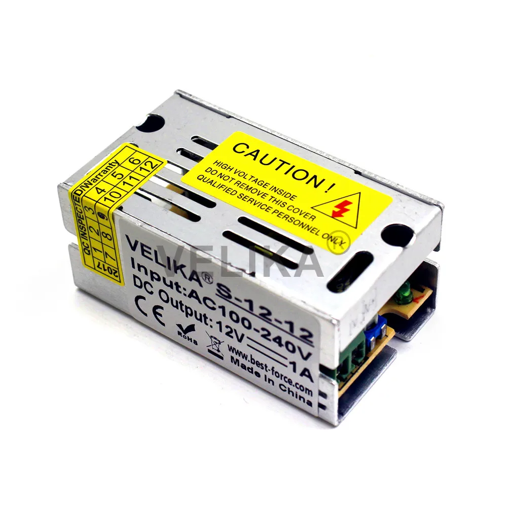 Импульсный источник питания DC12V 1.25A 15 Вт Светодиодный драйвер адаптера