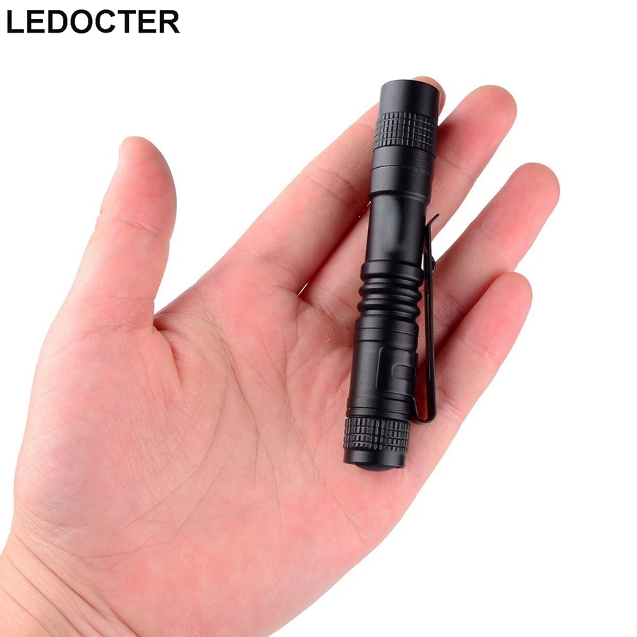 Портативный маленький мини алюминиевый светодиодный фонарик 3 Вт Зажим для ремня