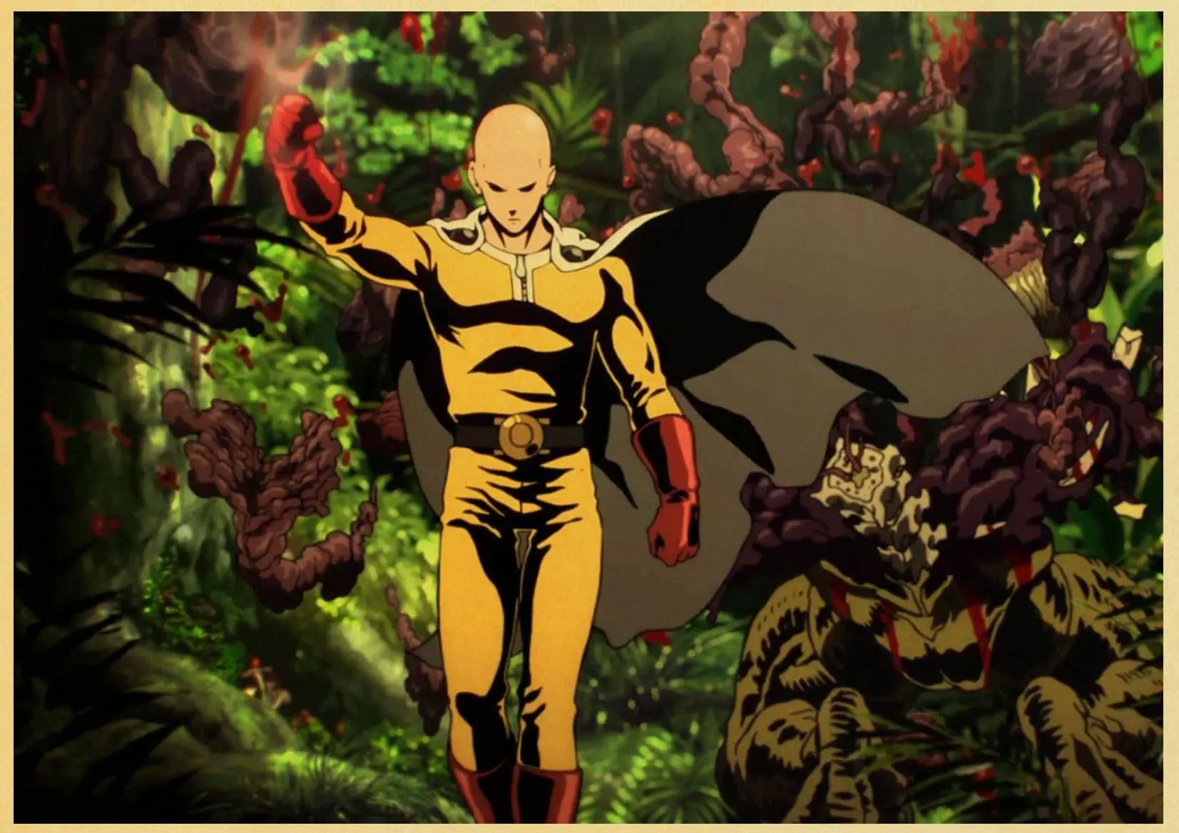 Японское аниме One Punch Man плакат ретро плакат наклейки на стену винтажные плакаты принты для бара и домашнего декора