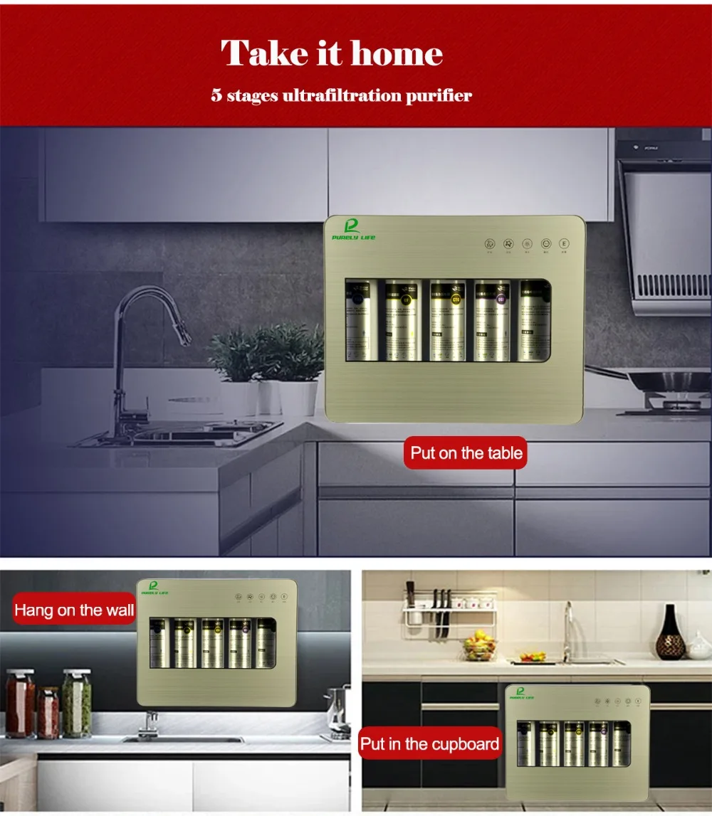 Silver High quality Kitchen drinking water filter machine cystem for the tap uf water purifier ultrafilter ultrafiltration
