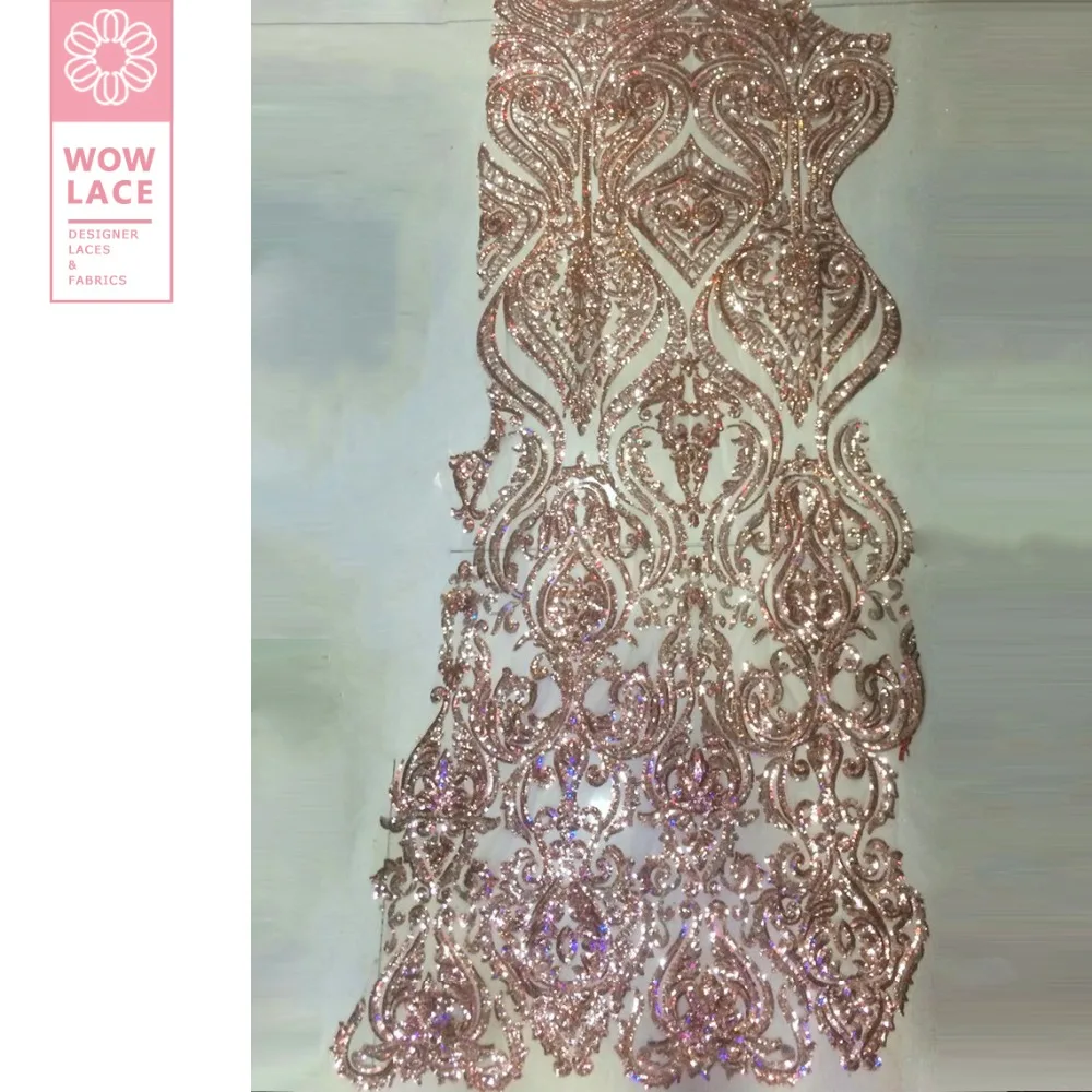 

2019 Prom Dresses Sequins Net Lace Fabrics Unique Design Afrian Nigerian Women Sequined Embroidered Guipure Laces Wedding Fabric