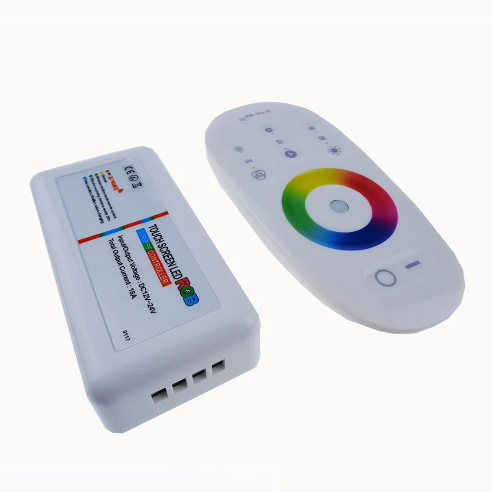 DC 12V 24V RGB Led Controller 2.4G RF Touch Screen Remote Control 18A per Channel for smd 5050 3528 5630 led rgb strip Light | Лампы и