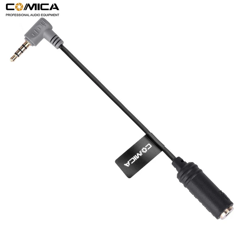 Кабель адаптер Comica для смартфонов iPhone Samsung HTC TRS(Female) TRRS(Male)