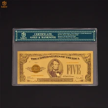 Одна штука 1818 США 5 доллар деньги Золото банкнота 999 Поддельные