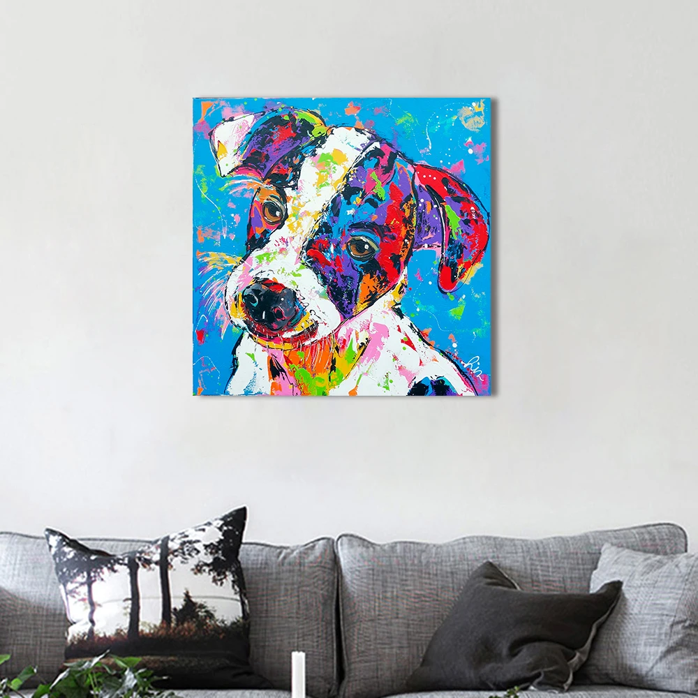 HDARTISAN Vrolijk Schilderij настенная живопись на холсте животное милое изображение щенка