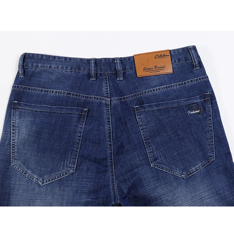 Джинсы KSTUN для мужчин летние ультратонкие деловые повседневные Прямые темно