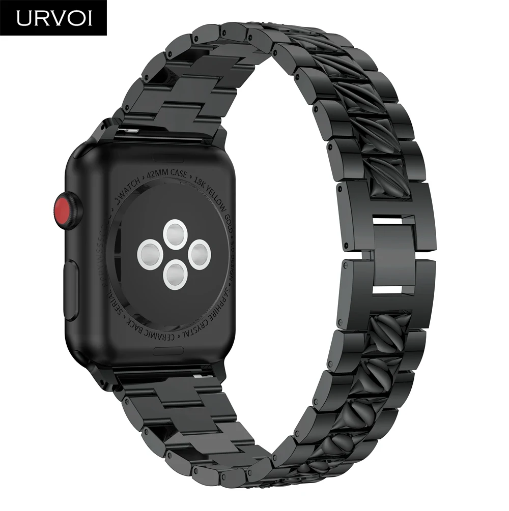 URVOI link браслет для Apple Watch series 5 4 3 2 ремешок из нержавеющей стали iWatch роскошные