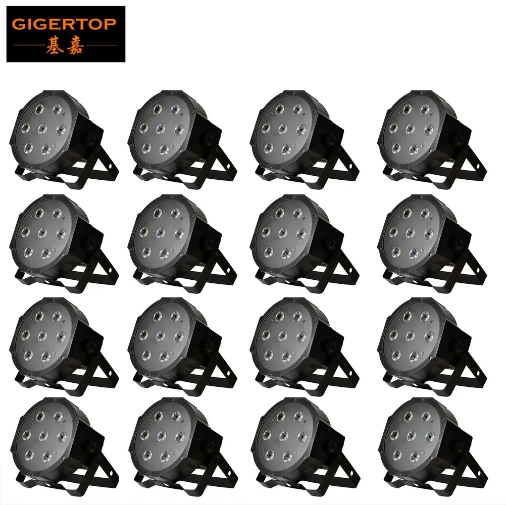 

New Compact 16pcs/lot Led Mini Par Light RGBW 4IN1 Stage Strobe Light 90W Mega Quadpar Profile 7*12W LEDS for disco ktv TP-P07A