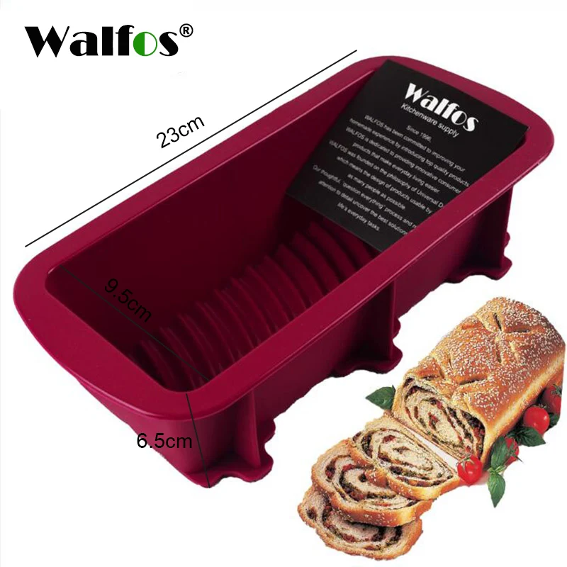 WALFOS loaf pan WALFOS 3D Ручная работа круглая форма силиконовая форма для торта 3 кекса желе пудинг печенье Мини Маффин Мыло Плесень DIY Инструменты для выпечки - Цвет: WALFOS loaf pan