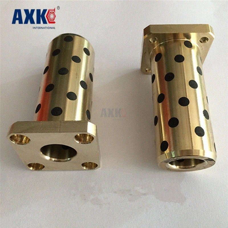 JDB 10*19*55 мм LMK10LUU безмасляный Подшипник 10x19x55 мм квадратный фланец медный втулка твердая смазка встроенные кусты графитовый рукав