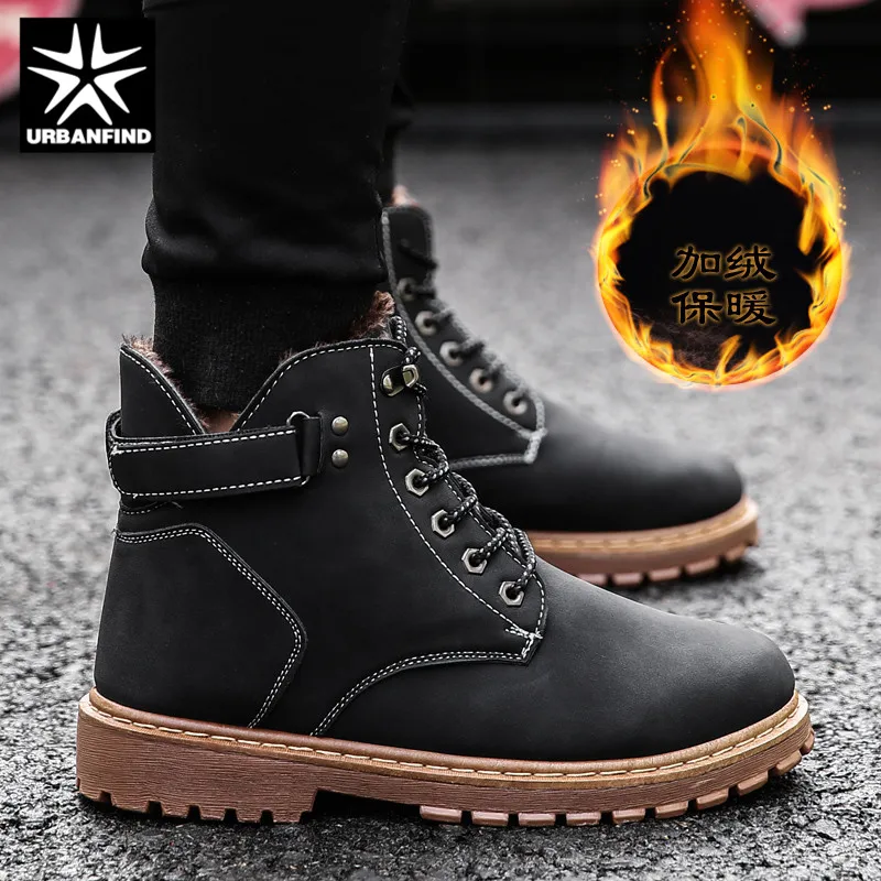 URBANFIND/Новинка года; модные мужские зимние ботинки; очень теплые мужские зимние ботильоны; водонепроницаемые износостойкие повседневные ботинки