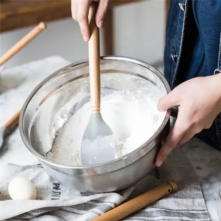 Креативные Инструменты для выпечки термостойкая деревянная ручка силикон