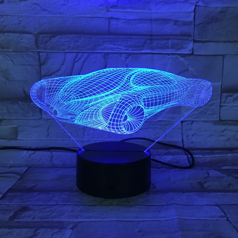 3D Led Ночной светильник концепт кар иллюзия лампа подарки для детей автомобильный
