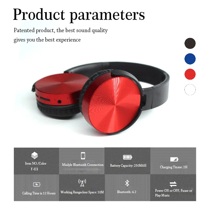 Bluetooth Headphones Waterproof IPX 4 STN-T03 Noise Cancelling Headset With Microphone Low Bass earphones for phone | Электроника