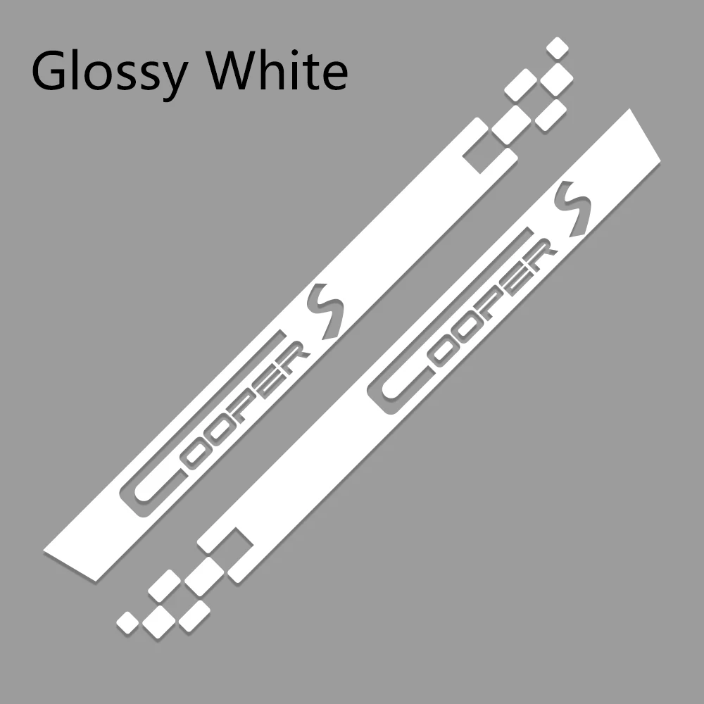 Glossy White 2 шт. стильный автомобиль наклейки длинные штаны с полосками, винил для Mini Cooper R56 R57 R58 R50 R52 R53 R59 R61 Countryman R60 F60 F55 F56 F54 - Название цвета: Glossy White