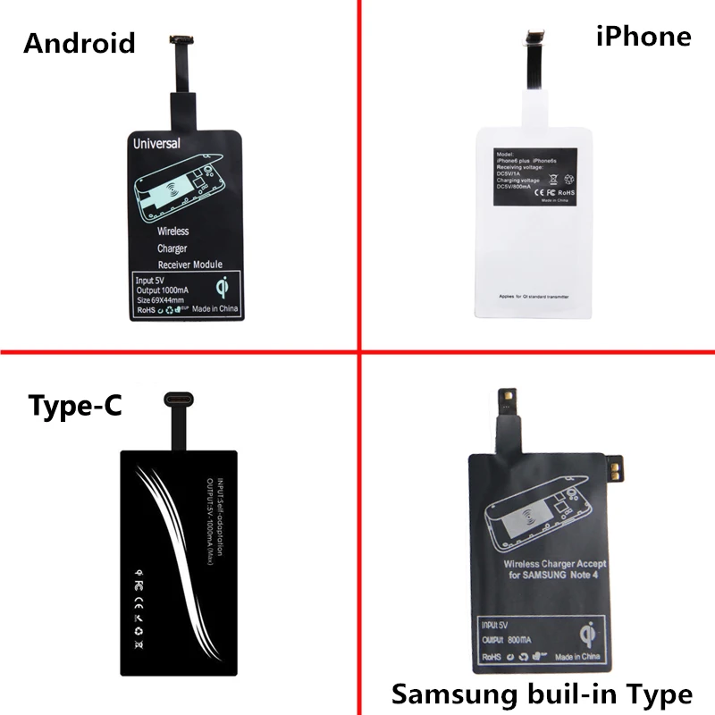 Android Micro USB Универсальное Qi Беспроводное зарядное устройство приемник зарядный