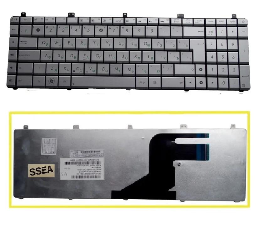 Русская клавиатура SSEA для ASUS N55 N55S N55SF N55SL серебристая RU Клавиатура оптовая