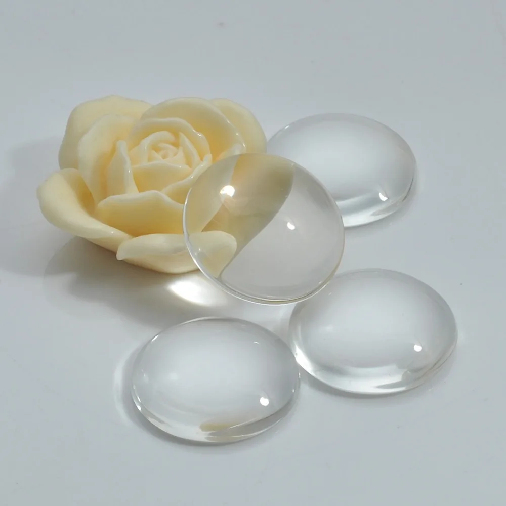 Круглый Кабошон из прозрачного стекла с плоской задней стороной 20 мм 100 шт.