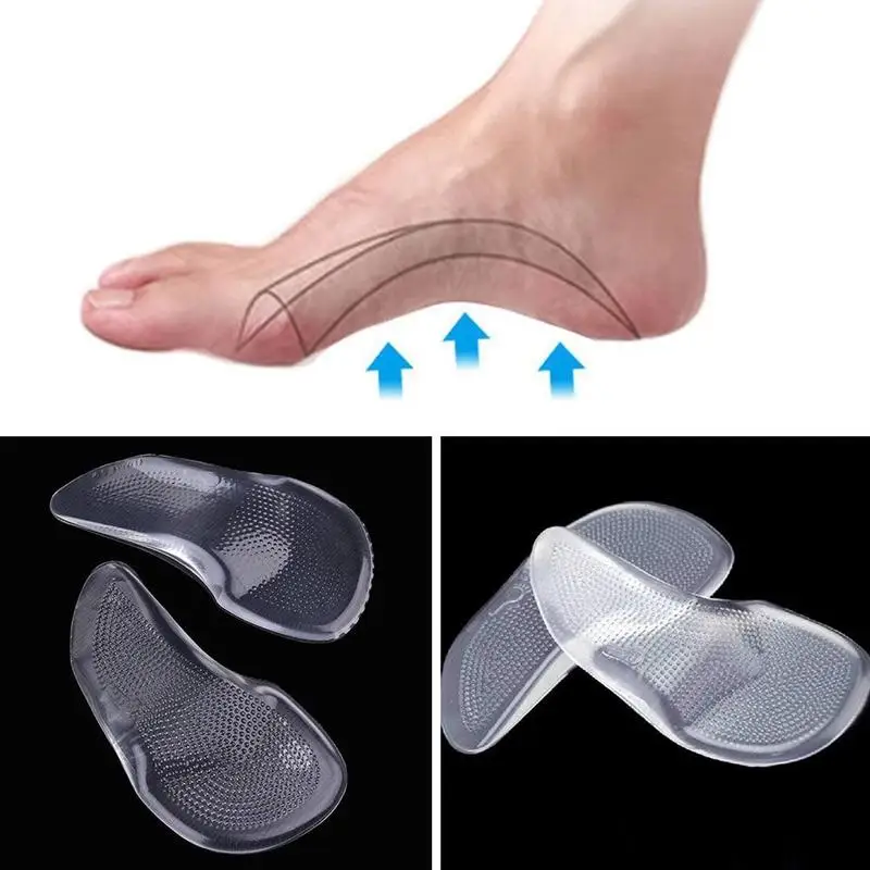 1pairs Silicone Gel High Heel Arch Support Insoles Cushion Shoe Insole Orthopedic Orthoses Foot Plane Correct Shock-absorber