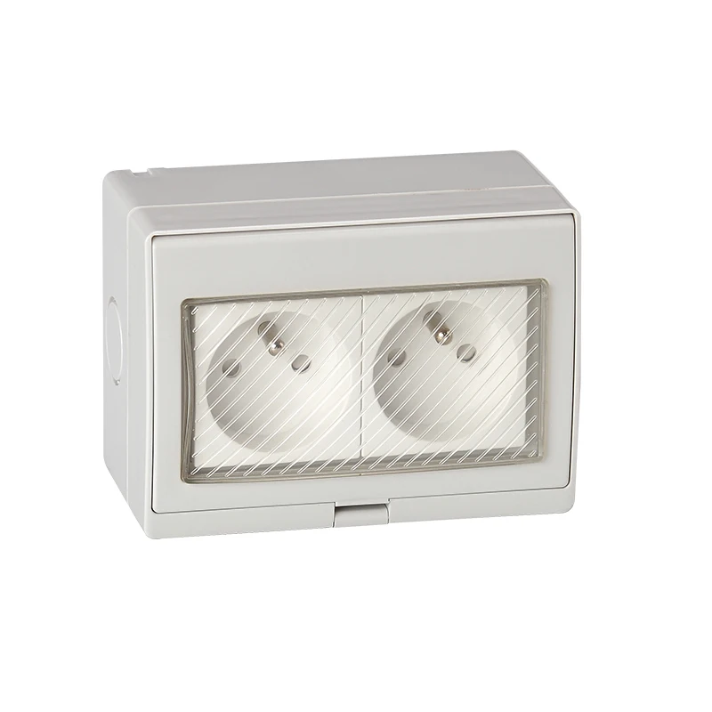 Saipwell ABS material IP55 waterproof French Style Wall Socket 20A 110-250V SP-2FR 2 Gangs / Ways | Обустройство дома