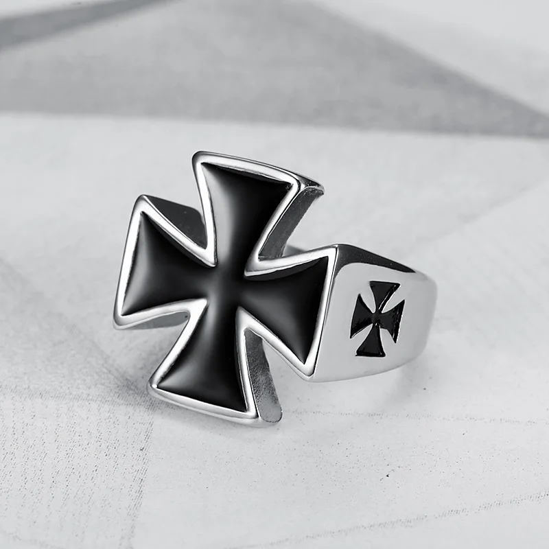 RLMYWS 2018 Новый Панк Черный Рыцарь тамплиер перекрестные кольца для мужчин Подвеска