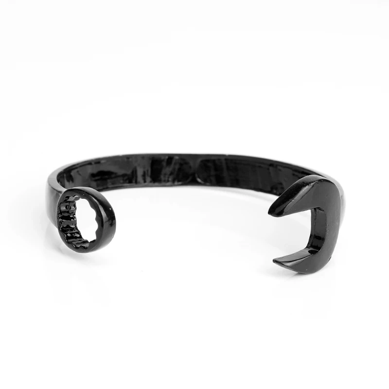 Классные черные байкерские механический ключ браслеты из нержавеющей стали в