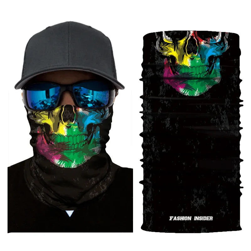 

3D Seamless Balaclava Magic Scarf Neck Face Mask Ghost Skull Skeleton Head Bandana Shield Headband Headwear Skull Bandanas