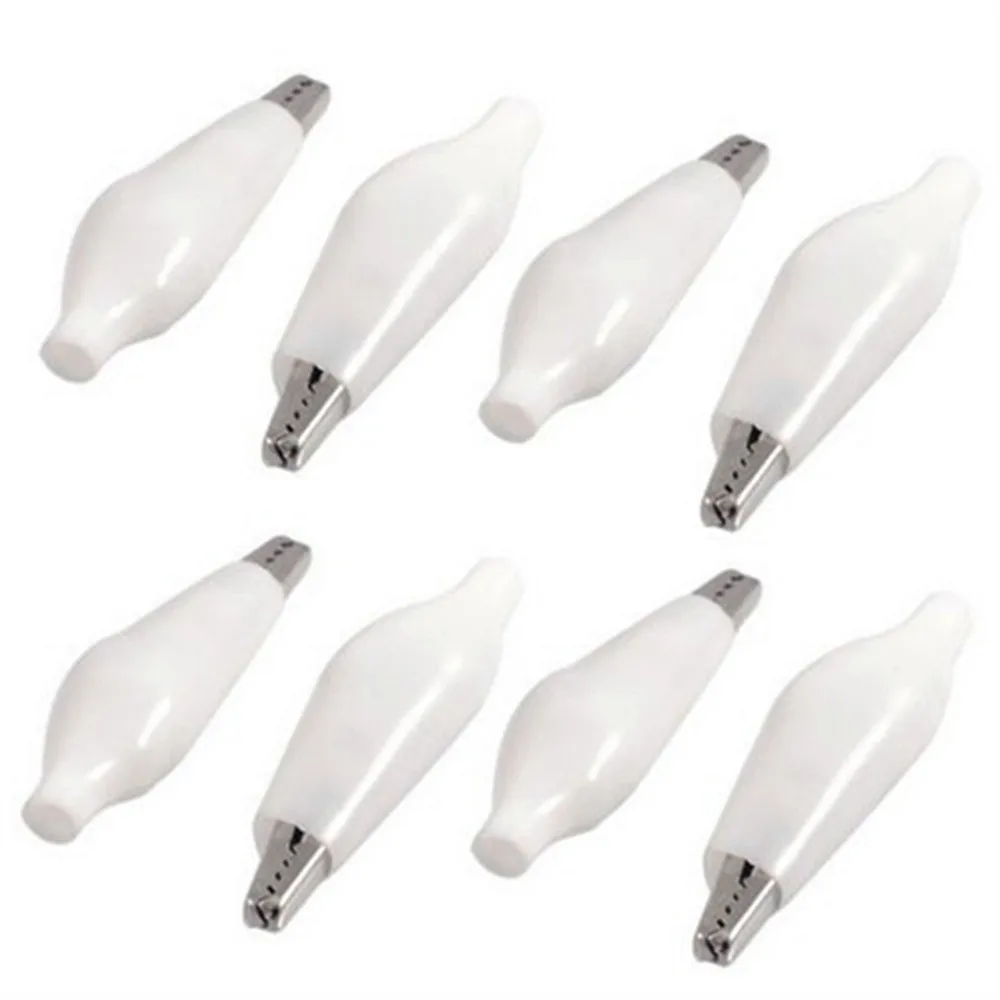 8 Pcs White Soft Plastic Coated Metal Alligator Clips Test Clamp | Инструменты