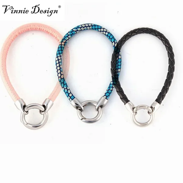 Vinnie дизайнерские ювелирные изделия 18 см Кожаный браслет с застежкой из