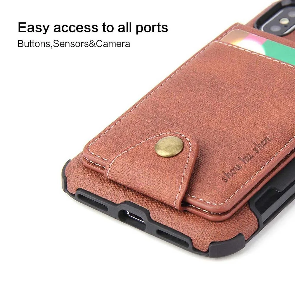 Business Canvas Cloth Pattern Wallet with Card Slots Retro Case For iphone XR XS Max Plus X 10 7 8 plus 6s 6 |