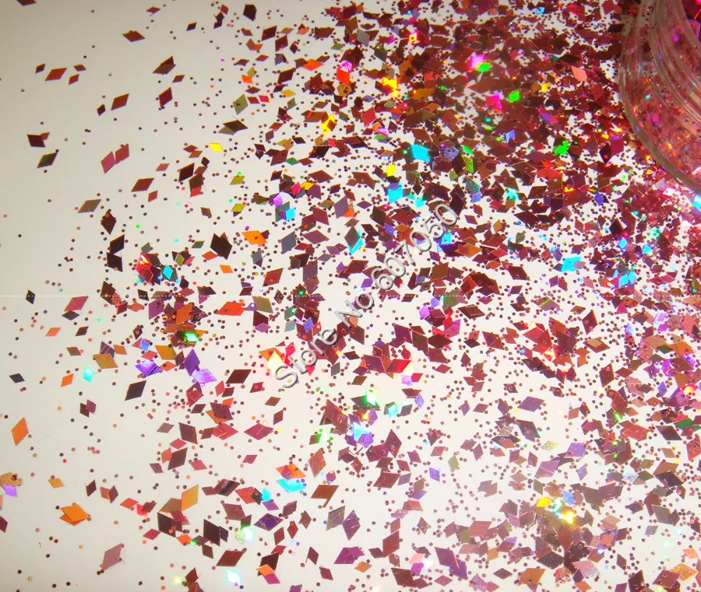 Голографическая Лазерная Роза Розовый Блестящий смешанный алмаз ромб блестки