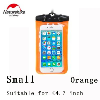 small orange Naturehike водонепроницаемая сумка, герметичная, для общего дайвинга, плаванье рафтинг, сумка для мобильного телефона, чехол, чехол для iPhone, samsung, huawei - Цвет: small orange
